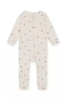 Хлопковый детский комбинезон Konges Sljd, бежевый