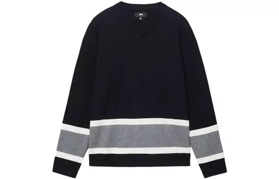 Хлопковый джемпер Stssy Hockey в полоску Stussy, цвет Natural