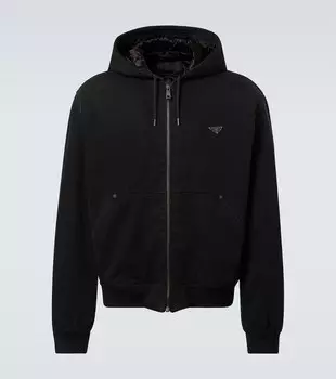 Хлопковый худи Prada, черный