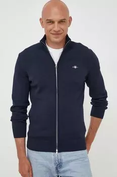 Хлопковый кардиган Gant, темно-синий