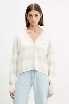 Хлопковый кардиган Tommy Jeans, бежевый