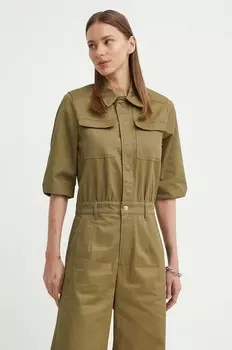 Хлопковый комбинезон G-Star Raw, зеленый