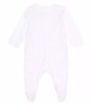 Хлопковый комбинезон с логотипом baby Givenchy Kids, белый