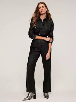 Хлопковый комбинезон с покрытием Mint Velvet, черный