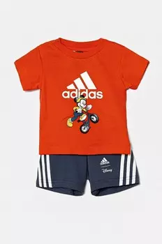 Хлопковый костюм для новорожденных adidas x Disney, I DY MM T SET, красный