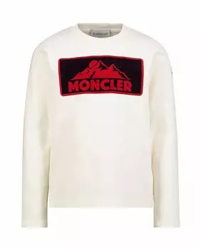Хлопковый лонгслив Moncler, белый