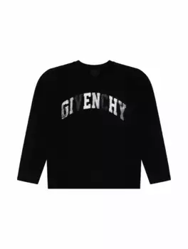Хлопковый лонгслив с логотипом Givenchy, черный