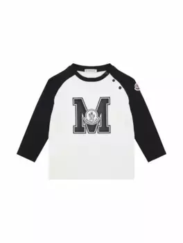 Хлопковый лонгслив с логотипом Moncler, мультиколор