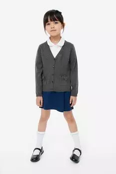 Хлопковый школьный кардиган H&M