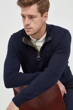 Хлопковый свитер Barbour, темно-синий