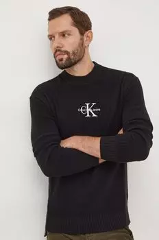 Хлопковый свитер Calvin Klein Jeans, черный