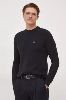 Хлопковый свитер Calvin Klein Jeans, черный