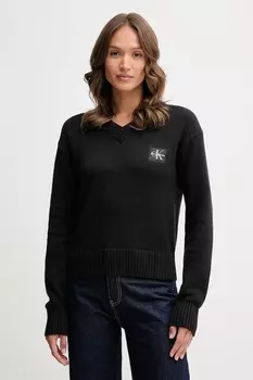 Хлопковый свитер Calvin Klein Jeans, черный