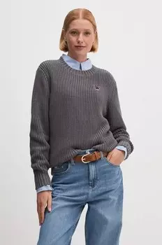 Хлопковый свитер Dkny, серый