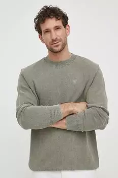 Хлопковый свитер G-Star Raw, зеленый