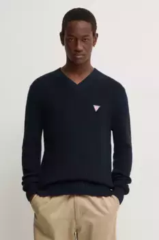 Хлопковый свитер Guess Jeans, темно-синий