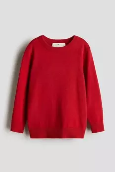 Хлопковый свитер H&M, красный