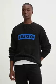 Хлопковый свитер Hugo Blue, черный
