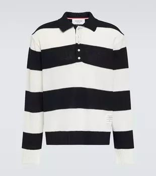 Хлопковый свитер-поло Thom Browne, синий