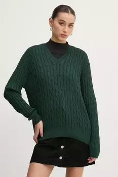 Хлопковый свитер Superdry, зеленый