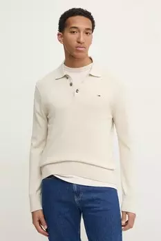 Хлопковый свитер Tommy Jeans, бежевый