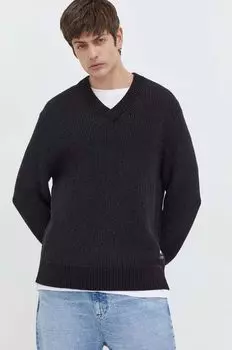 Хлопковый свитер Tommy Jeans, черный
