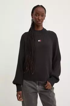 Хлопковый свитер Tommy Jeans, черный