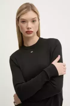 Хлопковый свитер Tommy Jeans, черный