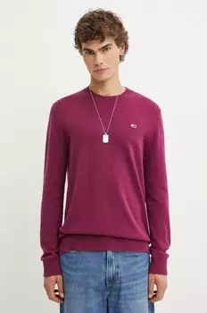 Хлопковый свитер Tommy Jeans, фиолетовый