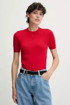 Хлопковый свитер Tommy Jeans, красный