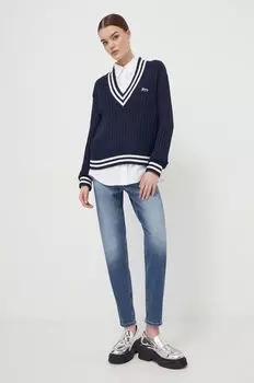 Хлопковый свитер Tommy Jeans, темно-синий