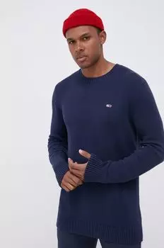 Хлопковый свитер Tommy Jeans, темно-синий