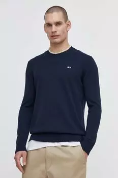 Хлопковый свитер Tommy Jeans, темно-синий