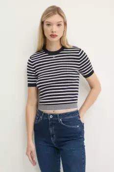Хлопковый свитер Tommy Jeans, темно-синий
