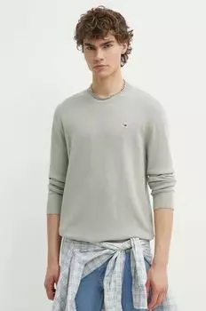 Хлопковый свитер Tommy Jeans, зеленый