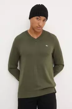 Хлопковый свитер Tommy Jeans, зеленый