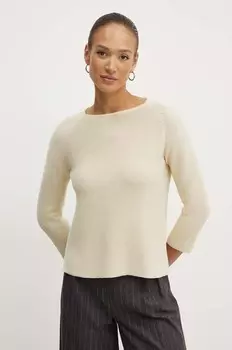 Хлопковый свитер Weekend Max Mara, бежевый