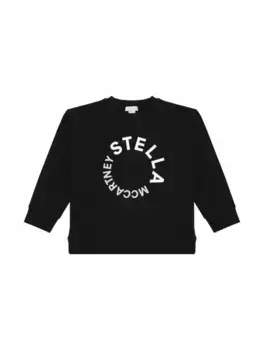 Хлопковый свитшот с логотипом Stella McCartney, черный