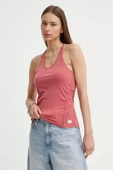 Хлопковый топ G-Star Raw, розовый
