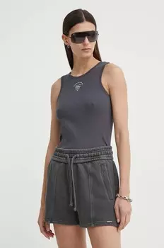 Хлопковый топ G-Star Raw, серый