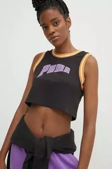 Хлопковый топ Graphic Puma, черный