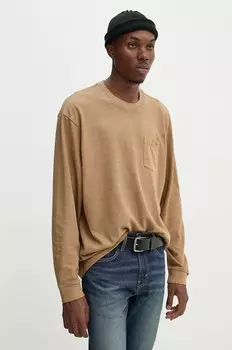 Хлопковый топ Levi's с длинными рукавами, бежевый