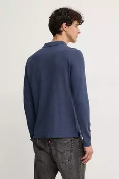 Хлопковый топ с длинными рукавами United Colors of Benetton, синий