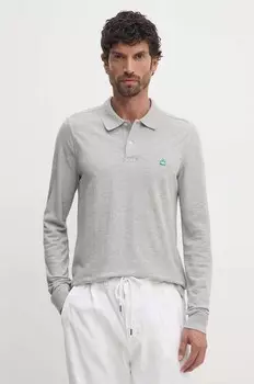 Хлопковый топ с длинными рукавами United Colors of Benetton, серый