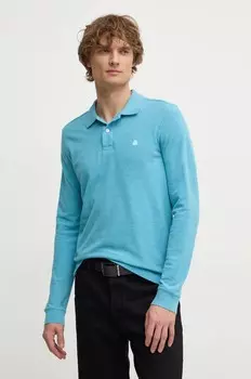 Хлопковый топ с длинными рукавами United Colors of Benetton, синий