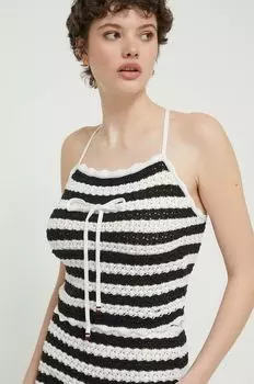 Хлопковый топ Tommy Jeans, черный