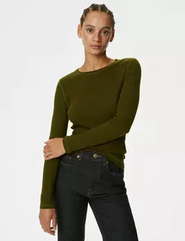 Хлопковый топ в рубчик Marks & Spencer
