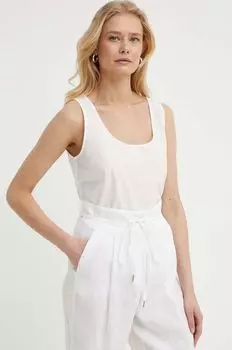 Хлопковый топ Weekend Max Mara, бежевый