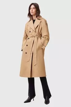 Хлопковый тренч DEMMI Allsaints, коричневый