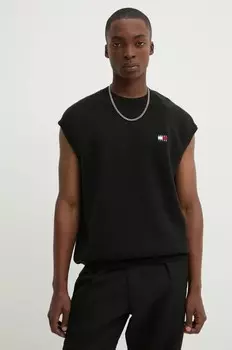 Хлопковый жилет Tommy Jeans, черный